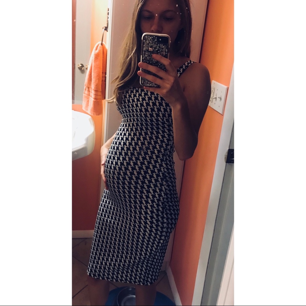Canes Tooth Bodycon Dress
